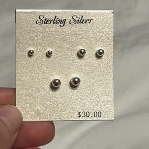 New Sterling Silver Studs Set